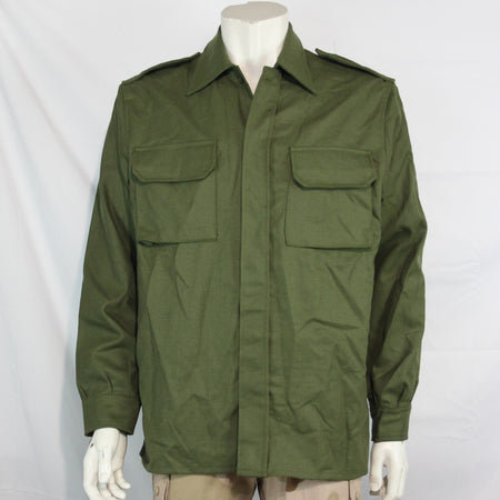 Genuine Surplus Spanish Army Wool/Cotton Mix Shirt Olive 38-40" (3349)