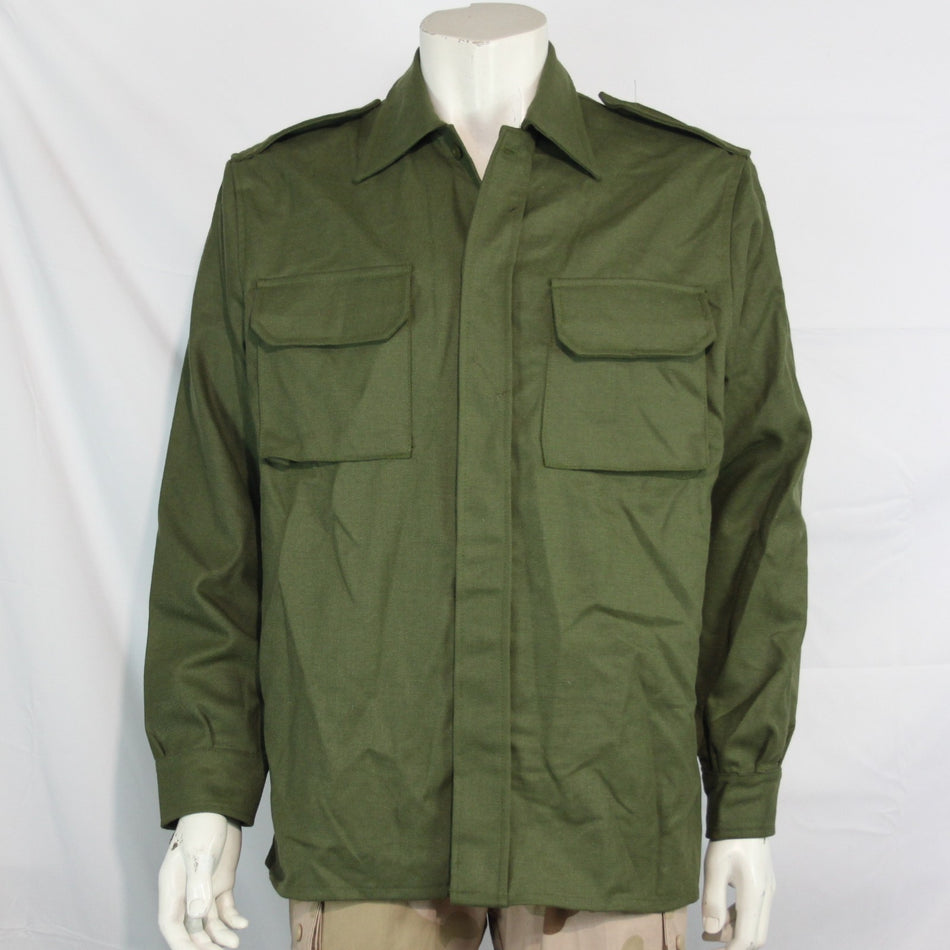 Genuine Surplus Spanish Army Wool/Cotton Mix Shirt Olive 38-40" (3349)