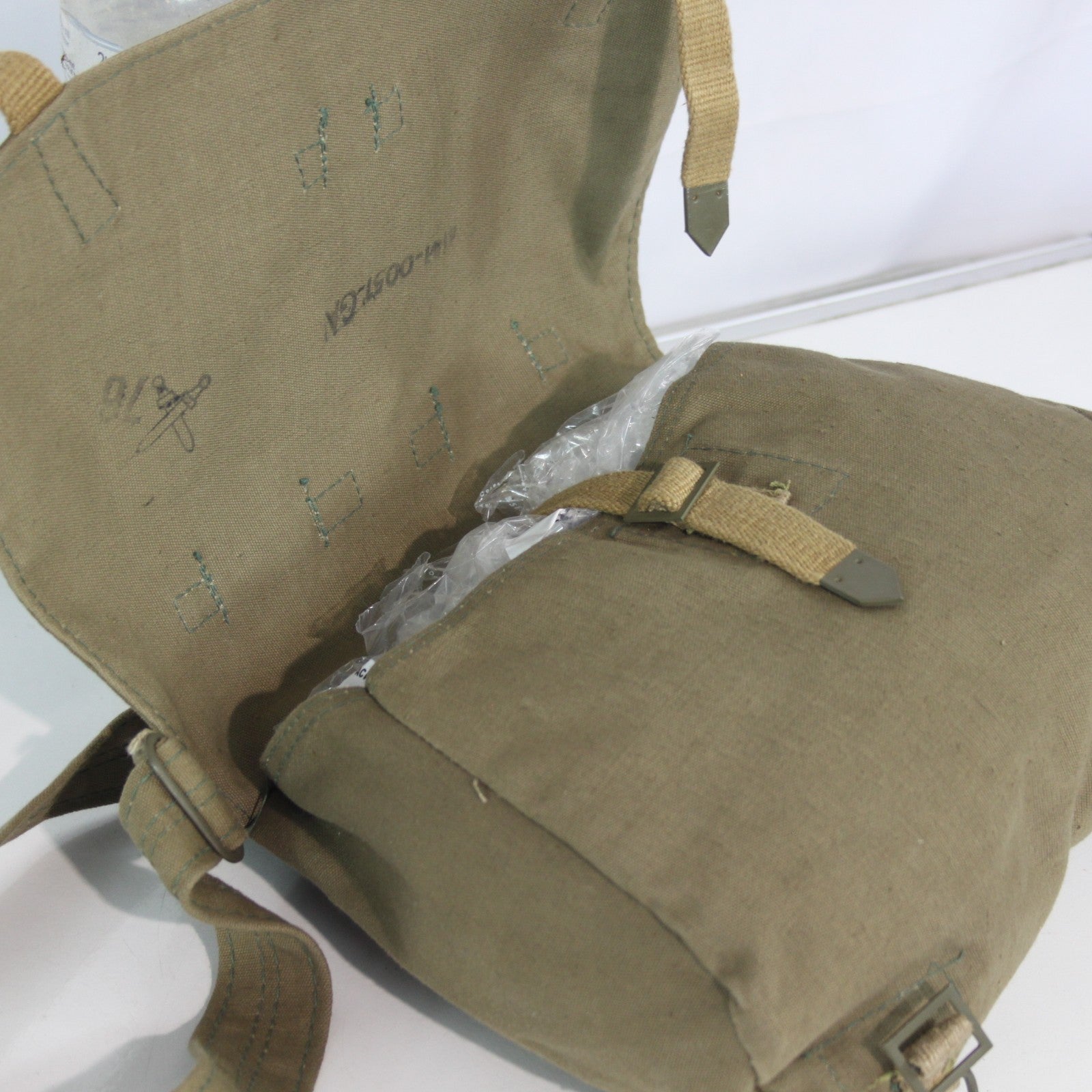 Genuine Surplus Vintage Czech Army Military Side Bag Canvas Khaki  (3435)