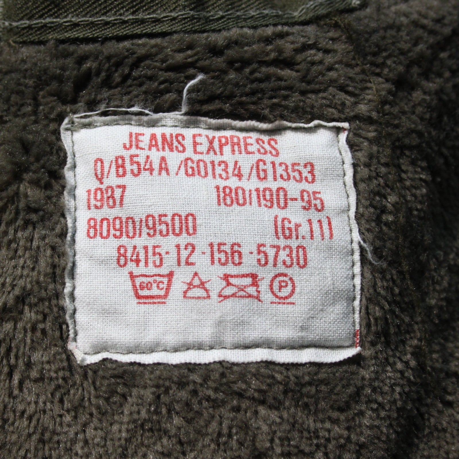 Genuine Surplus German Army Parka Liner Military Thermal Warm Faux Fur (3717)