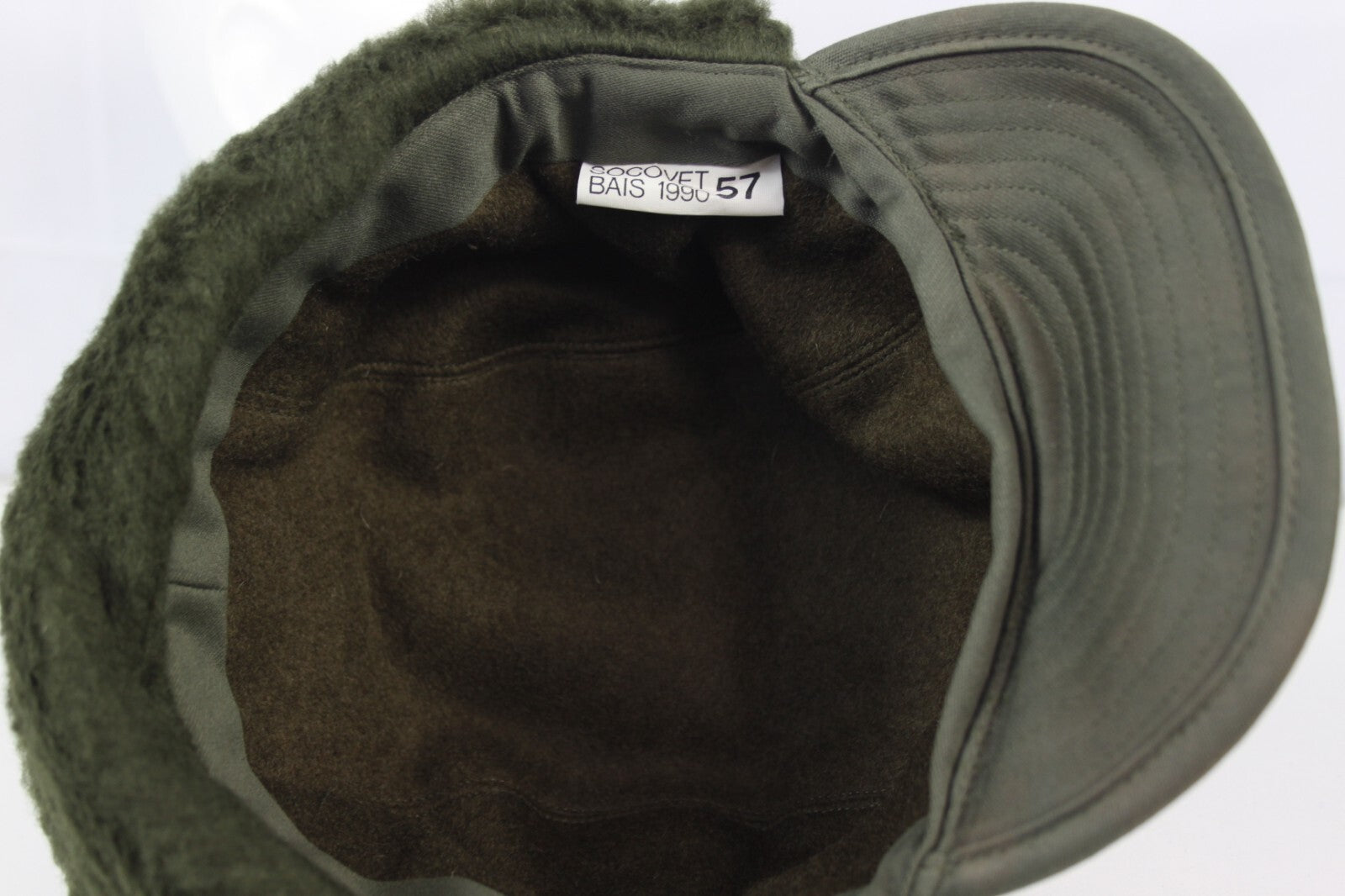 Genuine Surplus French Army Winter Hat Fur-lined Olive Green Peaked Thermal NEW