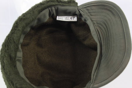 Genuine Surplus French Army Winter Hat Fur-lined Olive Green Peaked Thermal NEW