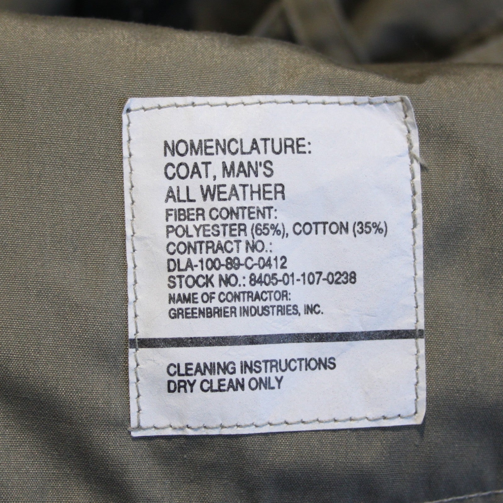 US Army Raincoat Trenchcoat Unlined Beige Genuine Surplus 38" Chest (4135)