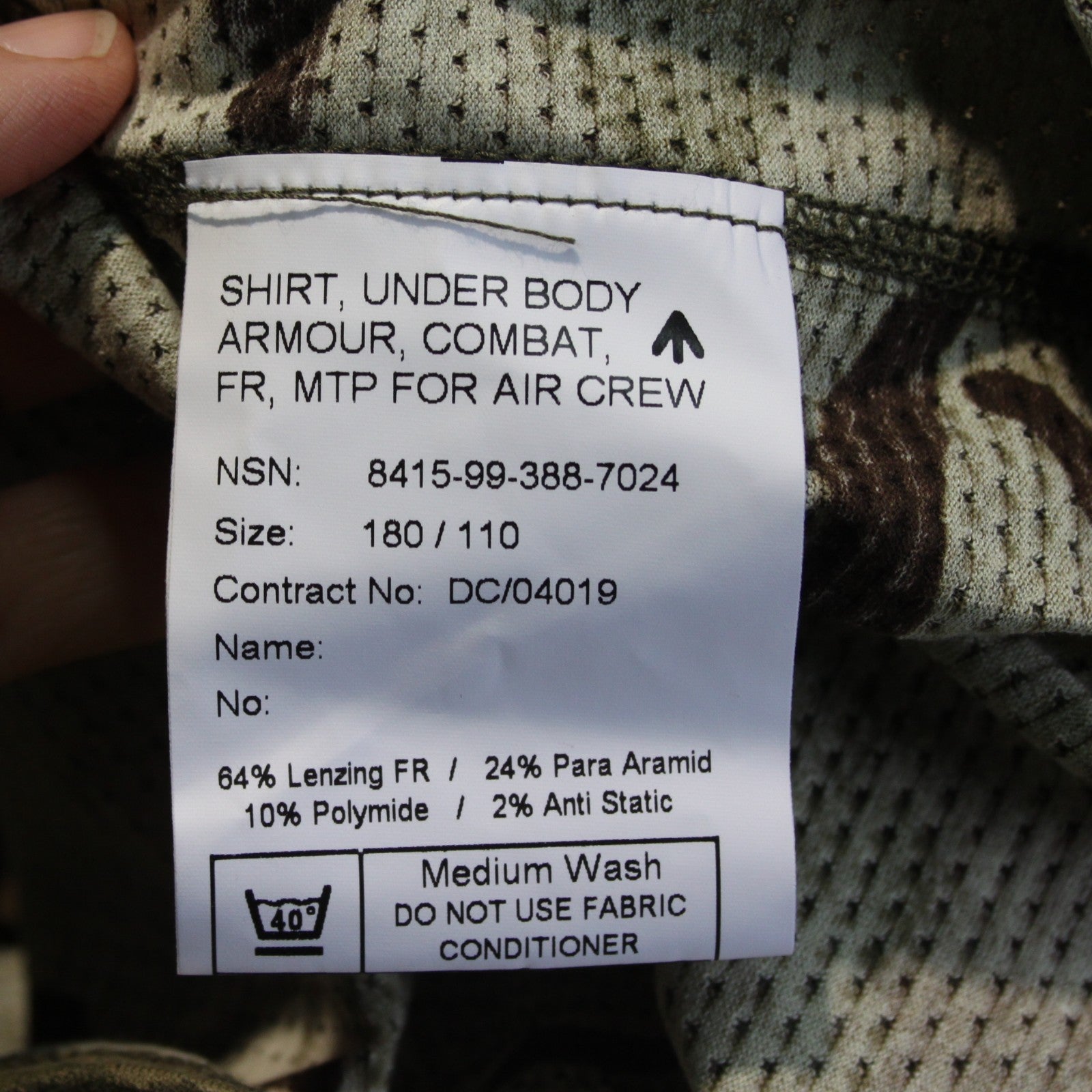 NEW UBAC Shirt Under Body Armour Combat MTP Genuine Surplus British 43" (4232)