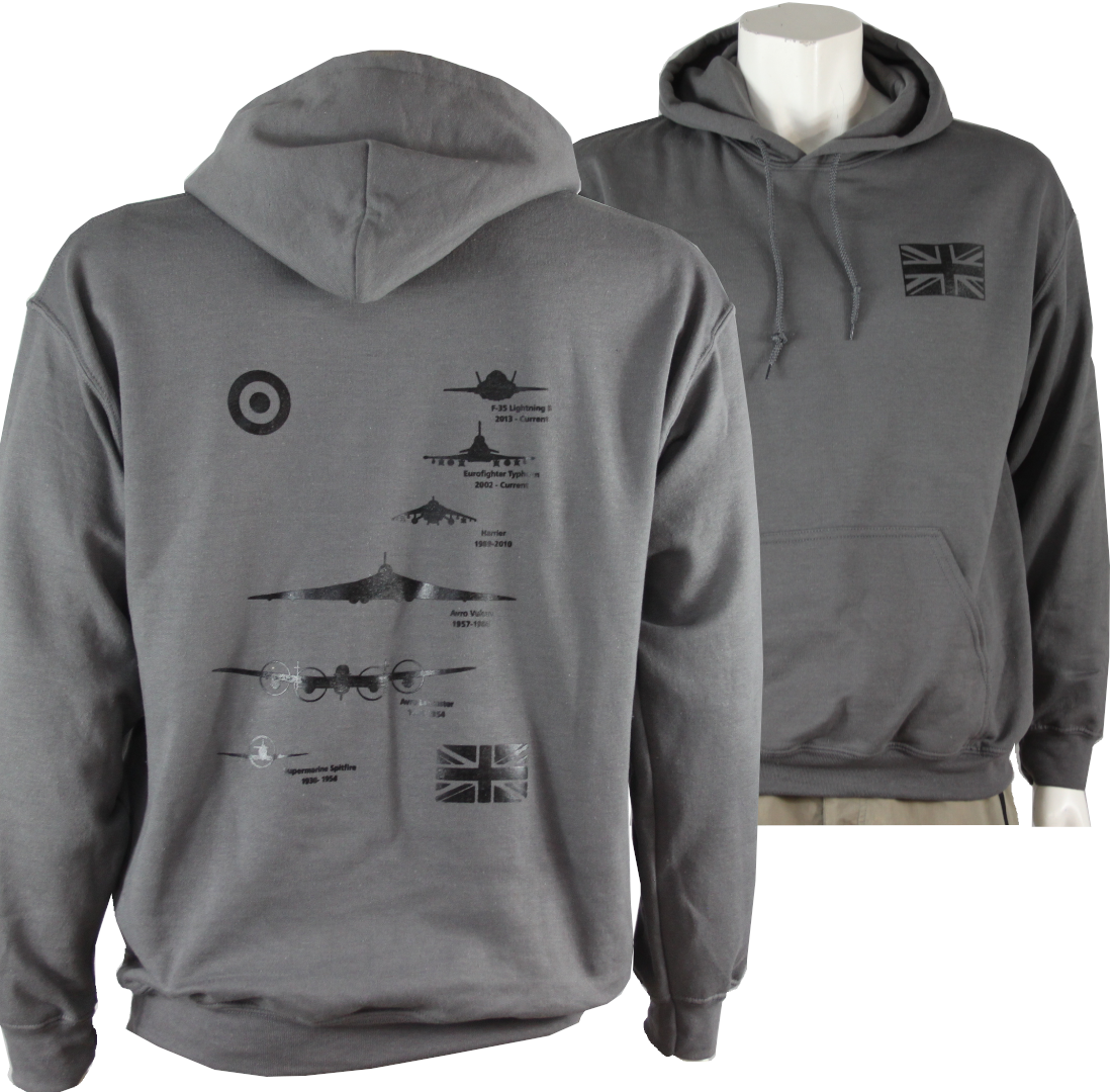 RAF Planes Stack Exclusive Printed Hoodie Warm Army Military Airforce Spitfire