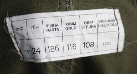 Genuine Surplus Serbian Olive Winter Parka Cotton Canvas Quilted Button in Liner