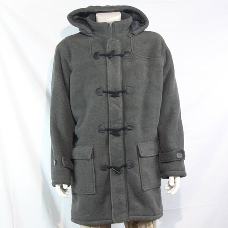 Himalaya Duffel Coat Grey Fleece Winter Coat Toggles Mens Large (3803)