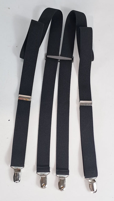 Genuine Surplus British Formal Dress Braces Black Military Suspenders (3034)