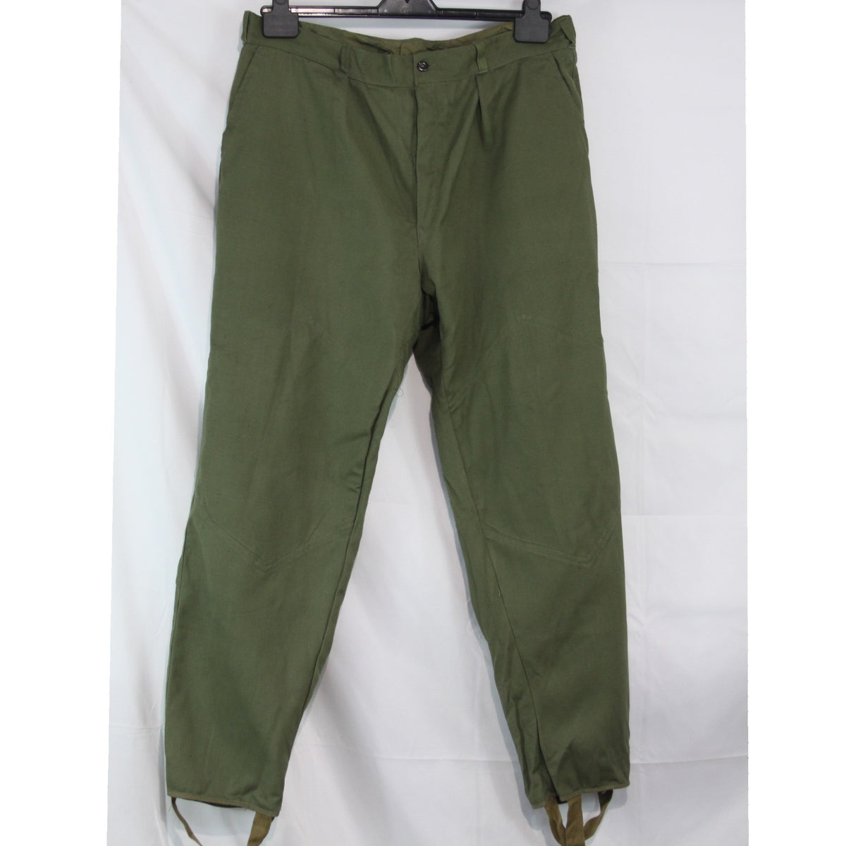 Genuine Surplus Romanian Army Vintage Trousers Stirrups Olive 38" Waist (3678)