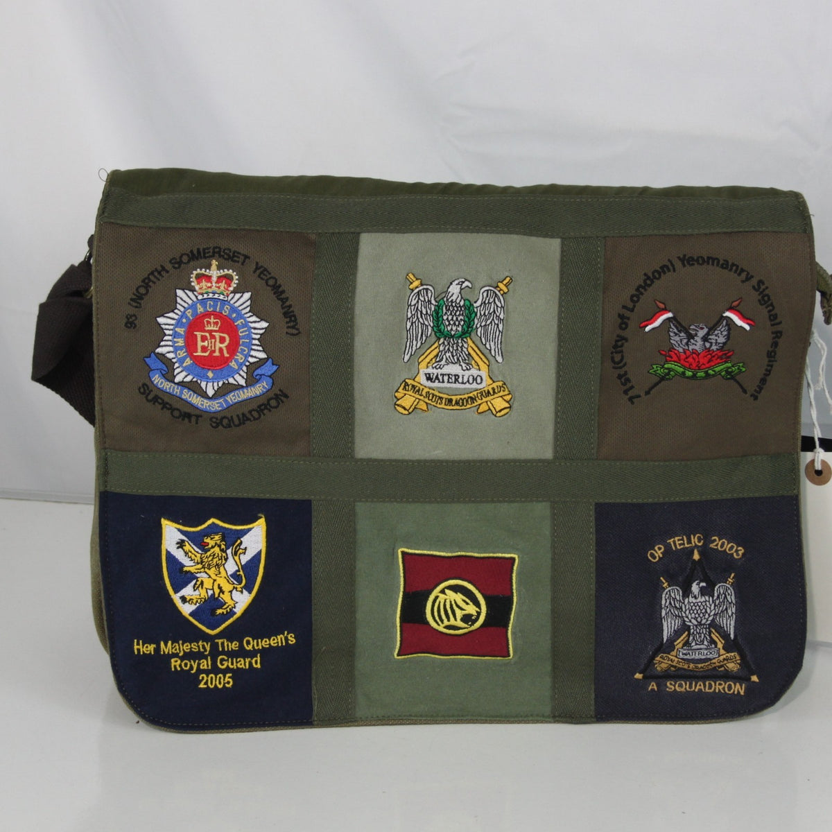 Upcycled Army T-Shirt Badges Made into Exclusive Messenger Bag Military (4467)