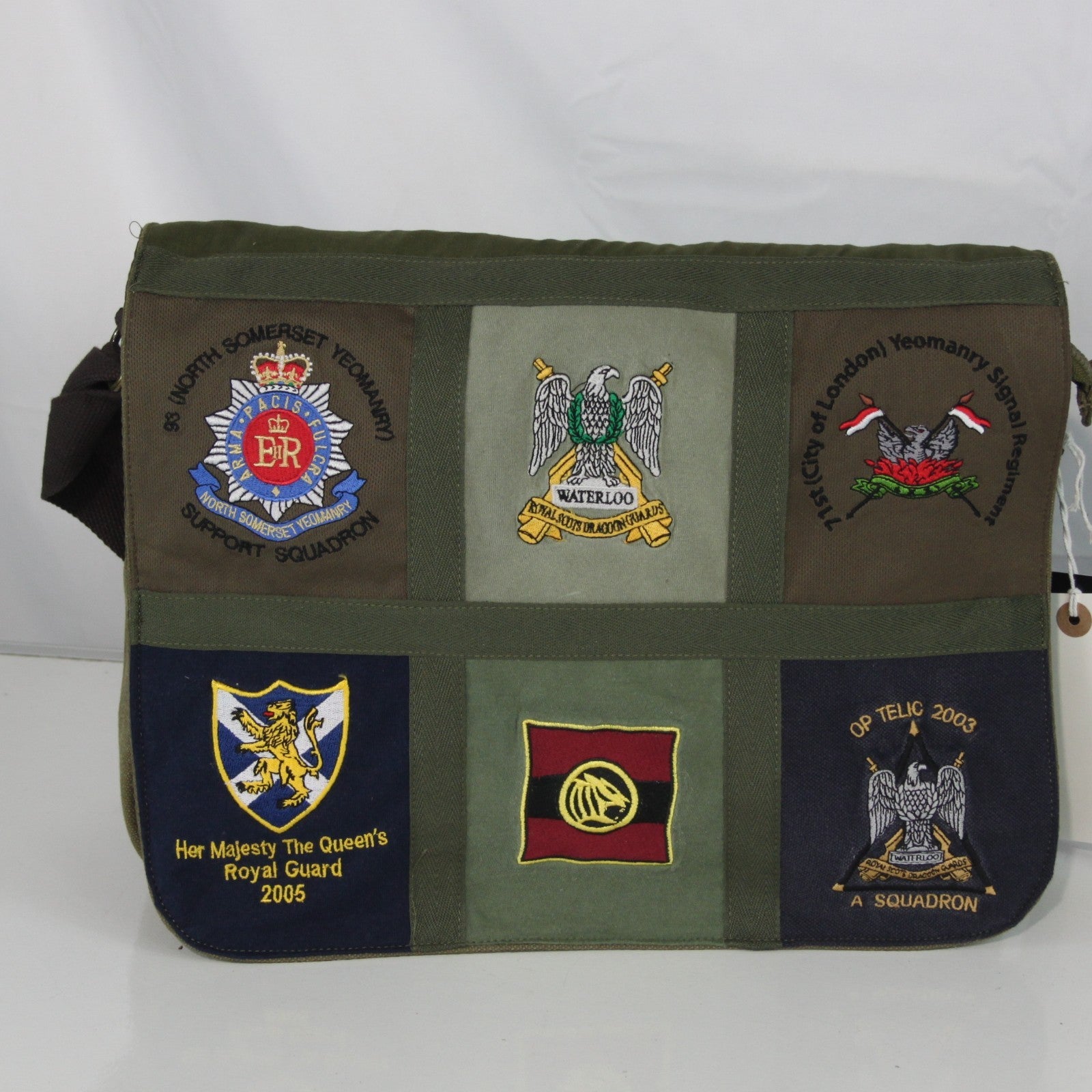 Upcycled Army T-Shirt Badges Made into Exclusive Messenger Bag Military (4467)