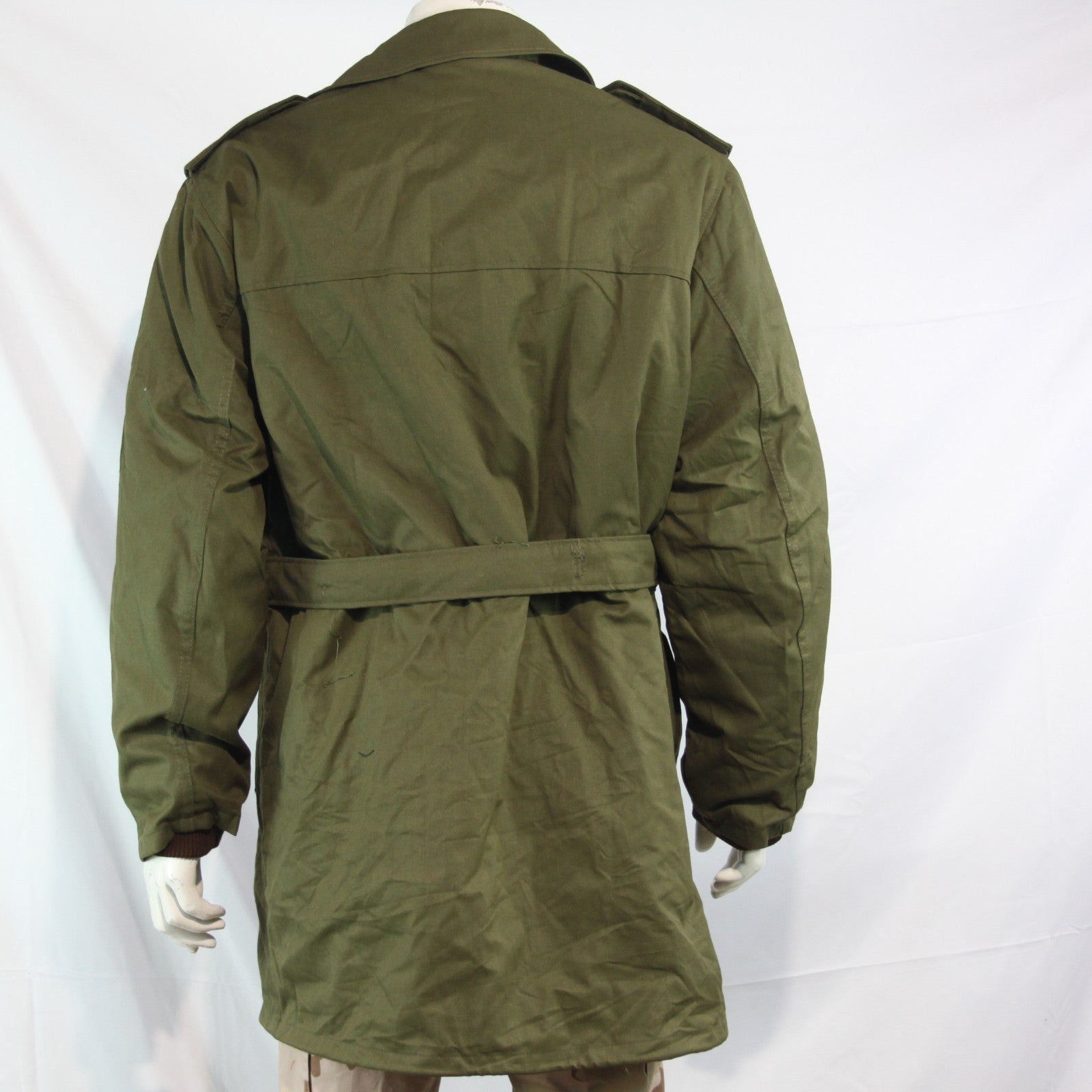 Genuine Surplus Vintage Czech Army Olive FFur Canvas Belted Parka Canvas 3744