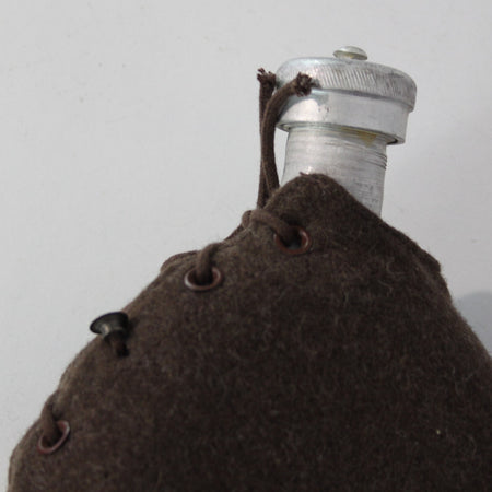 Genuine Surplus Romanian Army Metal Water Bottle with Wool Cover Laces 3234