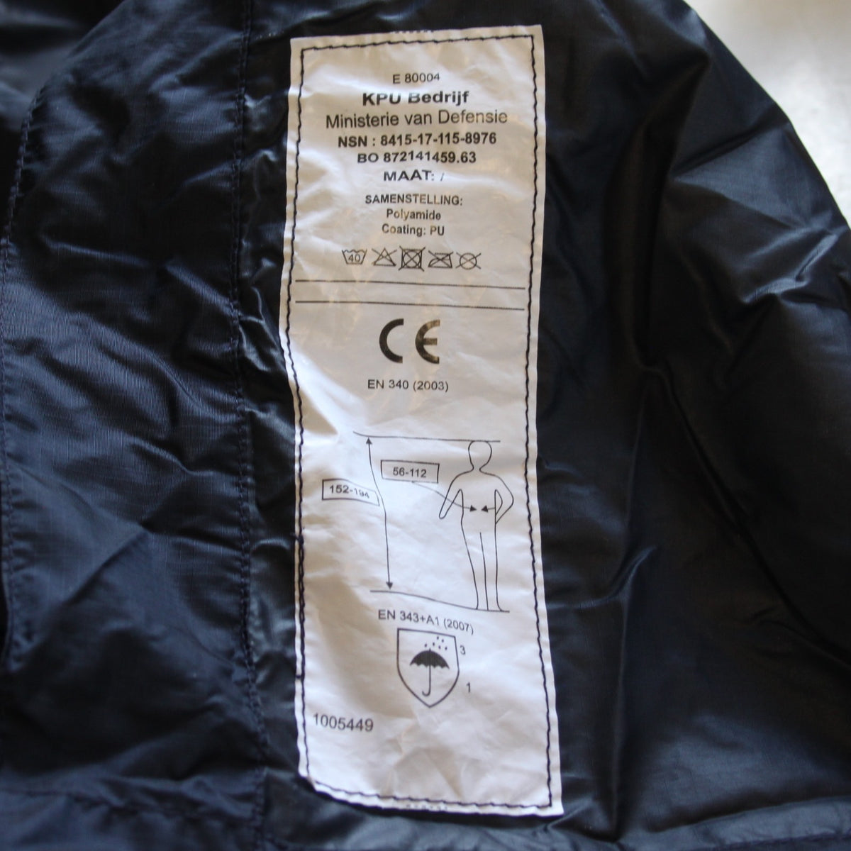 Dutch Army Poncho Cape Packaway Waterproof Navy Genuine Surplus (4440)