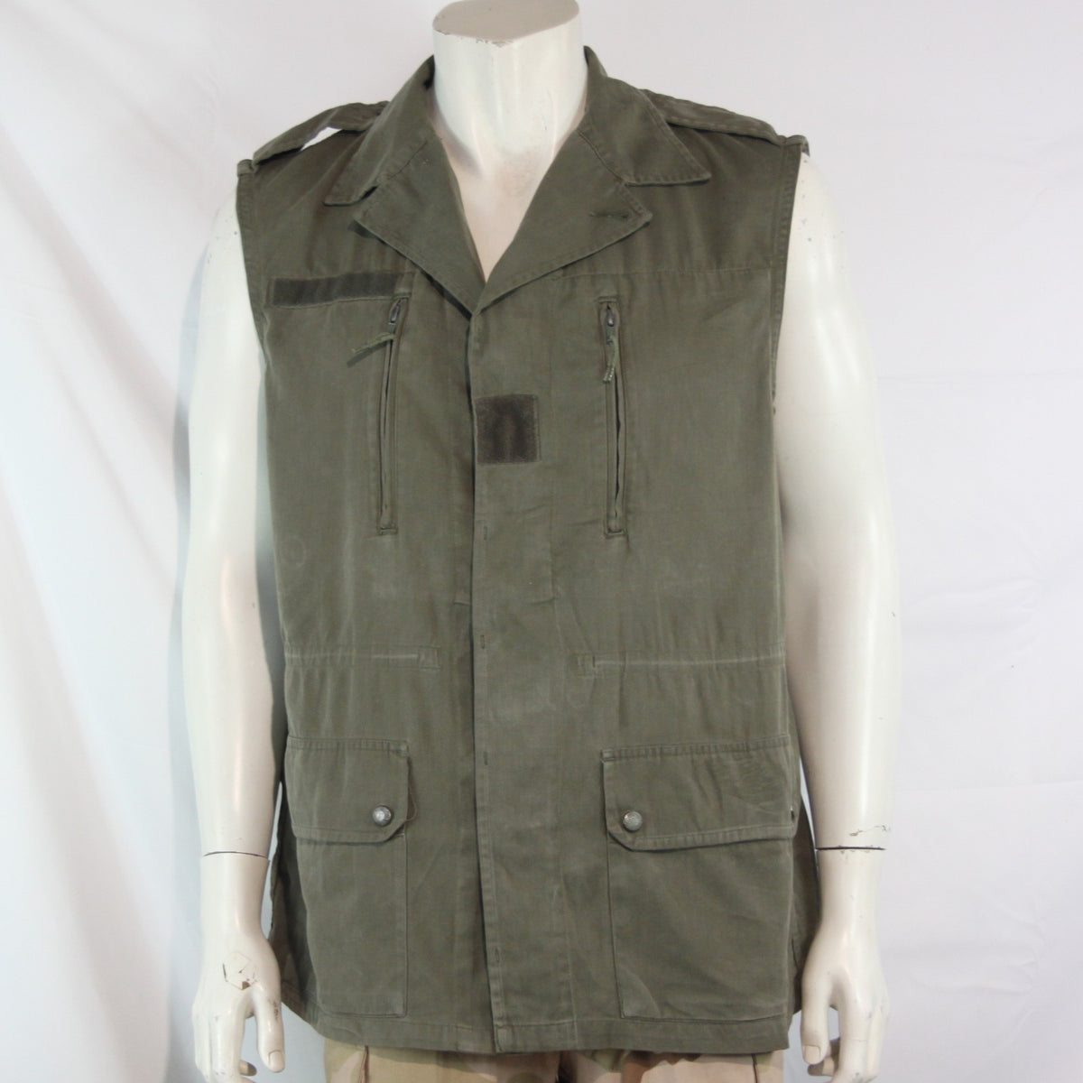 Genuine Surplus French Jacket Converted to Gilet Sleeveless Canvas 38-40"  (4128