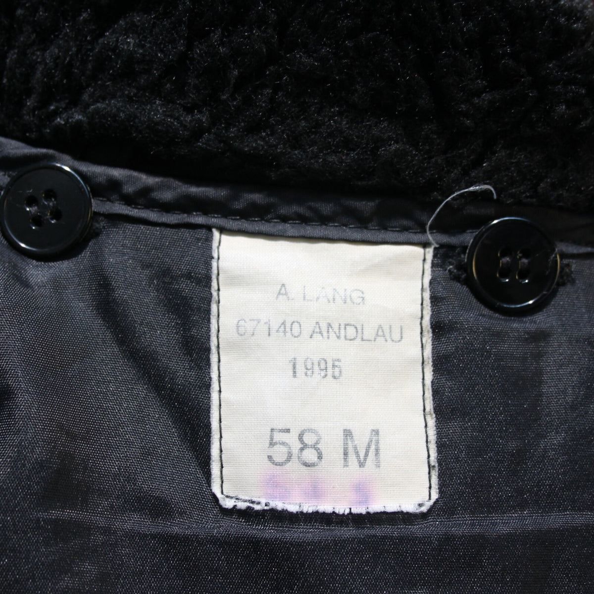 Genuine Surplus French Police Black Jacket, Button off Faux Fur Collar (3149)