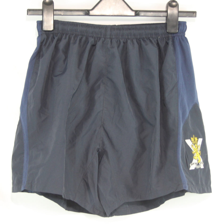 Genuine Surplus British Army PT Shorts Navy Blue Scottish Embroidery M (4377)