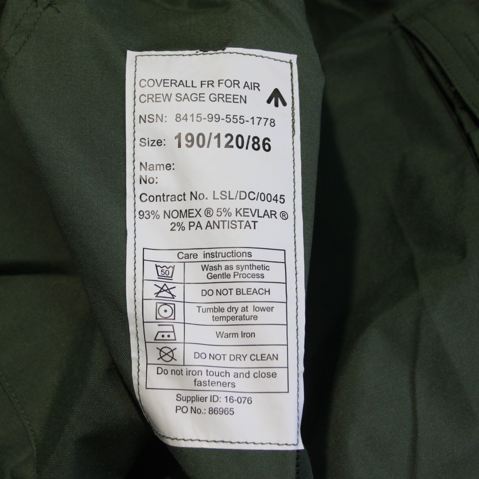 NEW British Aircrew Coverall Flight Suit Genuine Surplus 120cm 46" XXL (4237)
