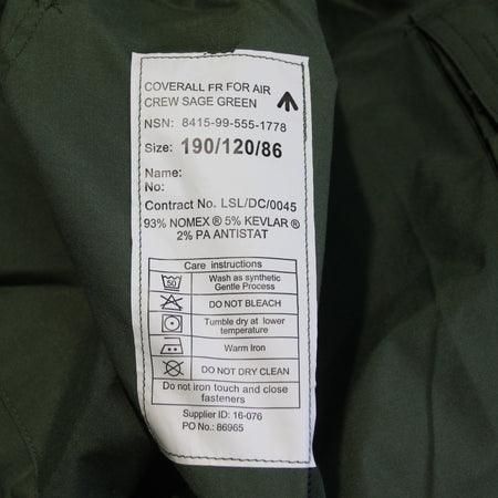 NEW British Aircrew Coverall Flight Suit Genuine Surplus 120cm 46" XXL (4237)
