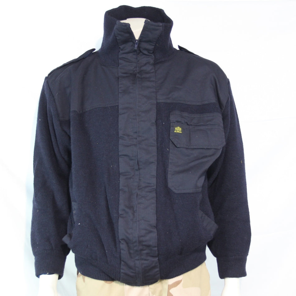Windproof Pure New Wool Zip Up Jumper Jacket Dutch Military Surplus  46-48" 3569