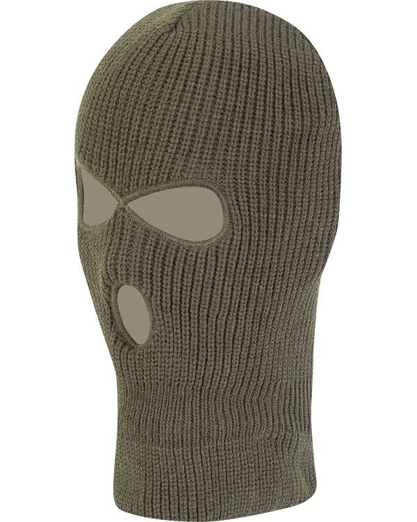 Knitted Balaclava 3 Hole Thermal Thinsulate Winter Warm Olive Green Black