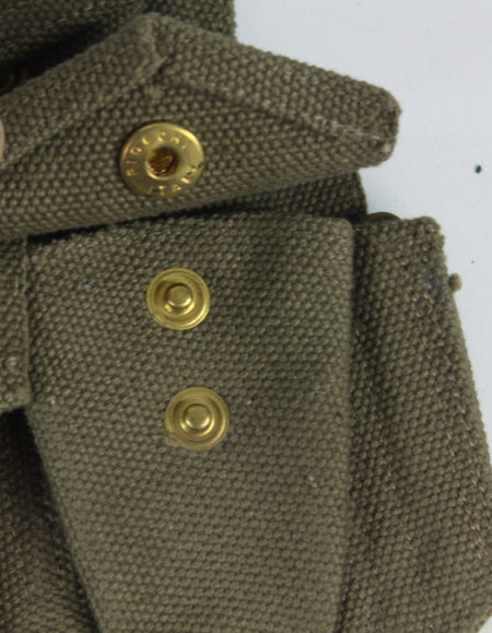 Genuine Surplus Italian Army Triple Webbing Pouch Vintage Canvas Grade1