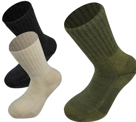Highlander Norwegian Socks Mens Walking Hiking Outdoor Military Olive Black Wht