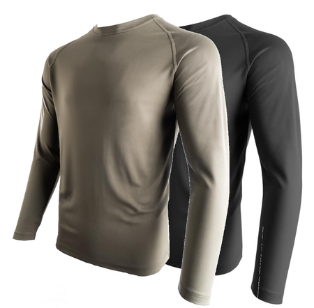 Army Style Quick Dry Wicking T-Shirt Green & Black Wicking Tee Long Sleeve
