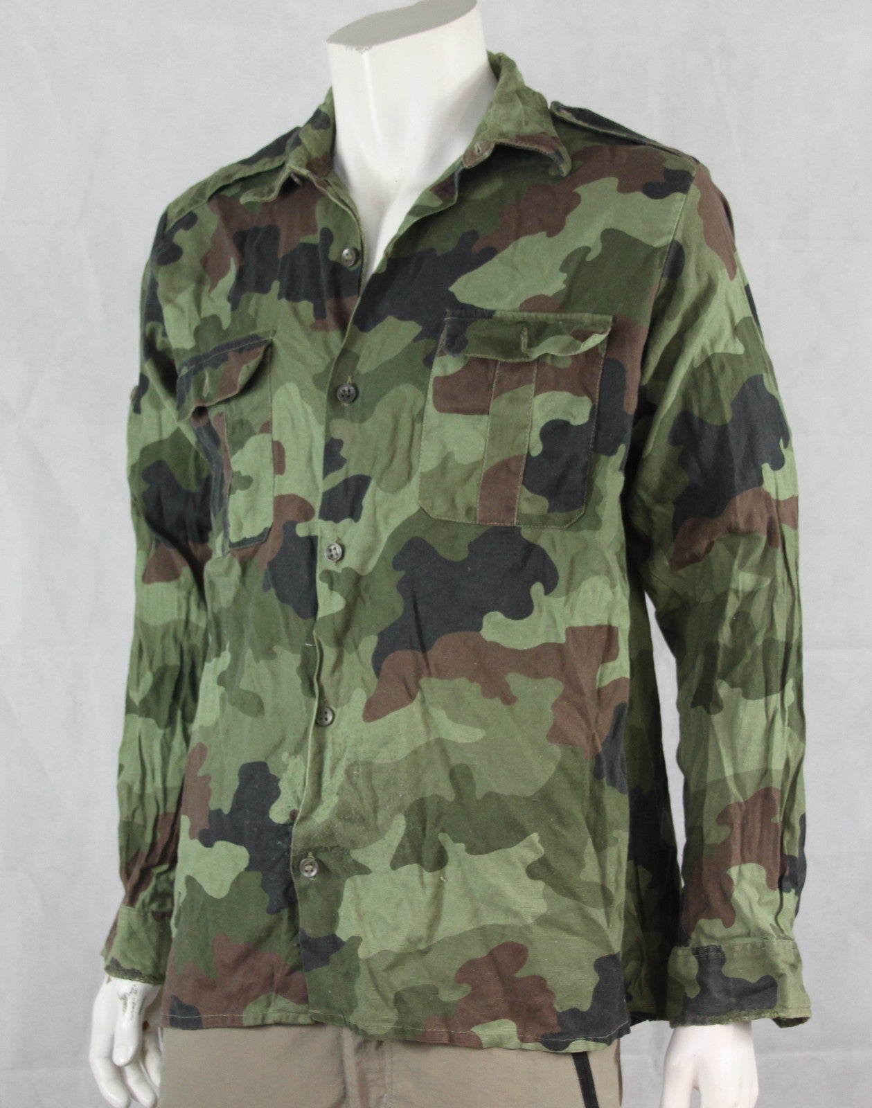 Genuine Surplus Serbian Army Camo Shirt Long Sleeve UNBadged