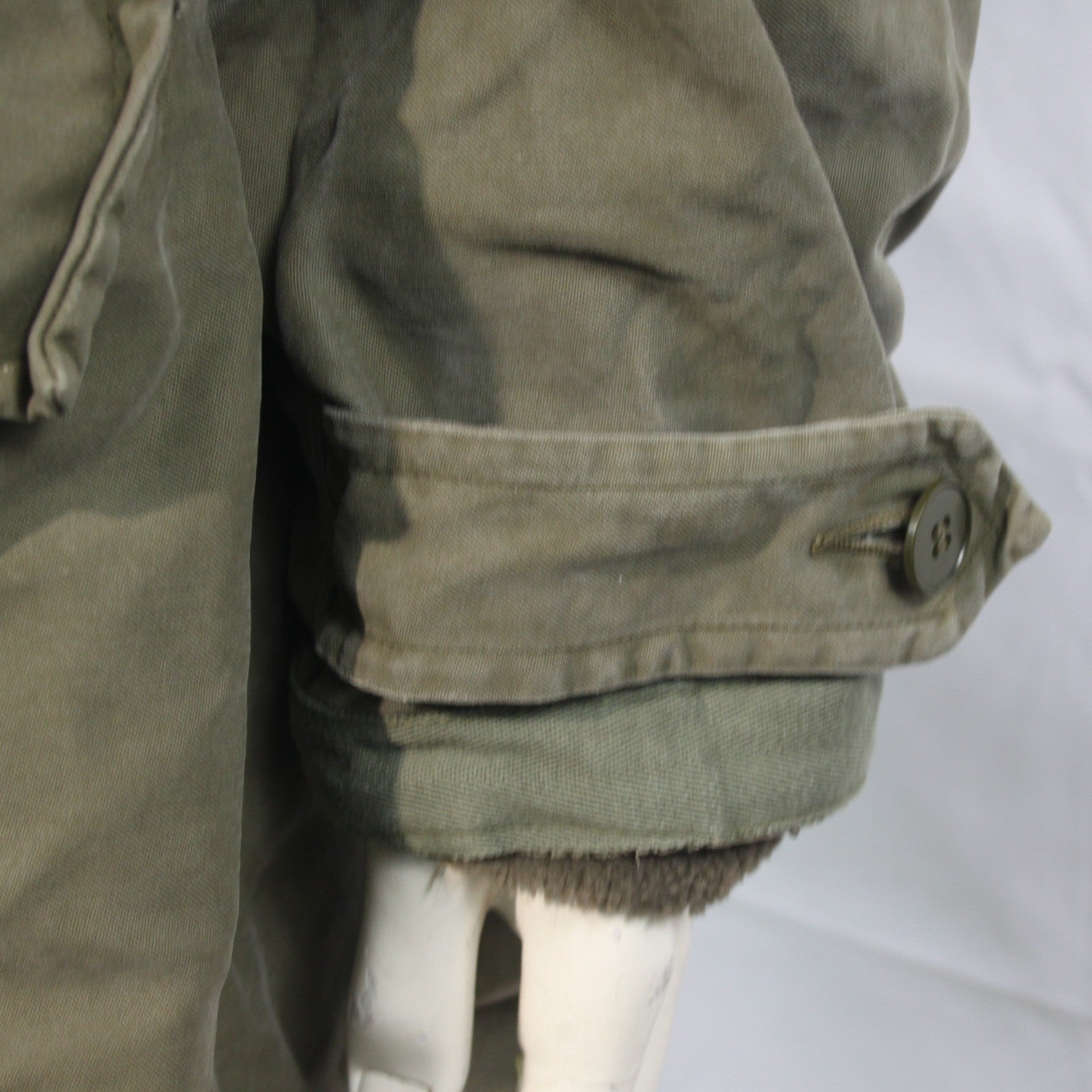 Vintage German Army Olive Parka Genuine Surplus Winter Coat Lined 44-46" (3810)