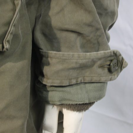 Vintage German Army Olive Parka Genuine Surplus Winter Coat Lined 44-46" (3810)