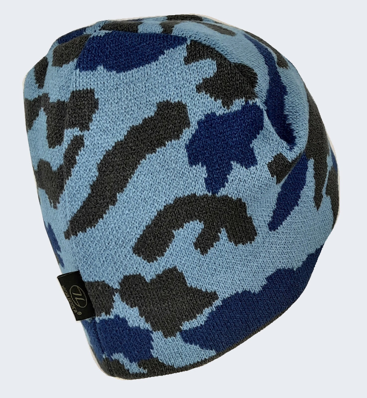 Camouflage Beanie Hat Stretch One Size Green or Blue Camo Knitted Acrylic