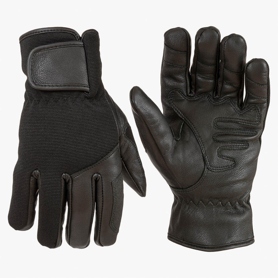 Highlander Leather and Polyester Fully Lined GLoves Spec Ops Black GL033