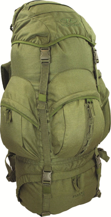 ED Highlander Forces 66 Litre Rucksack Black Olive Military Bergen
