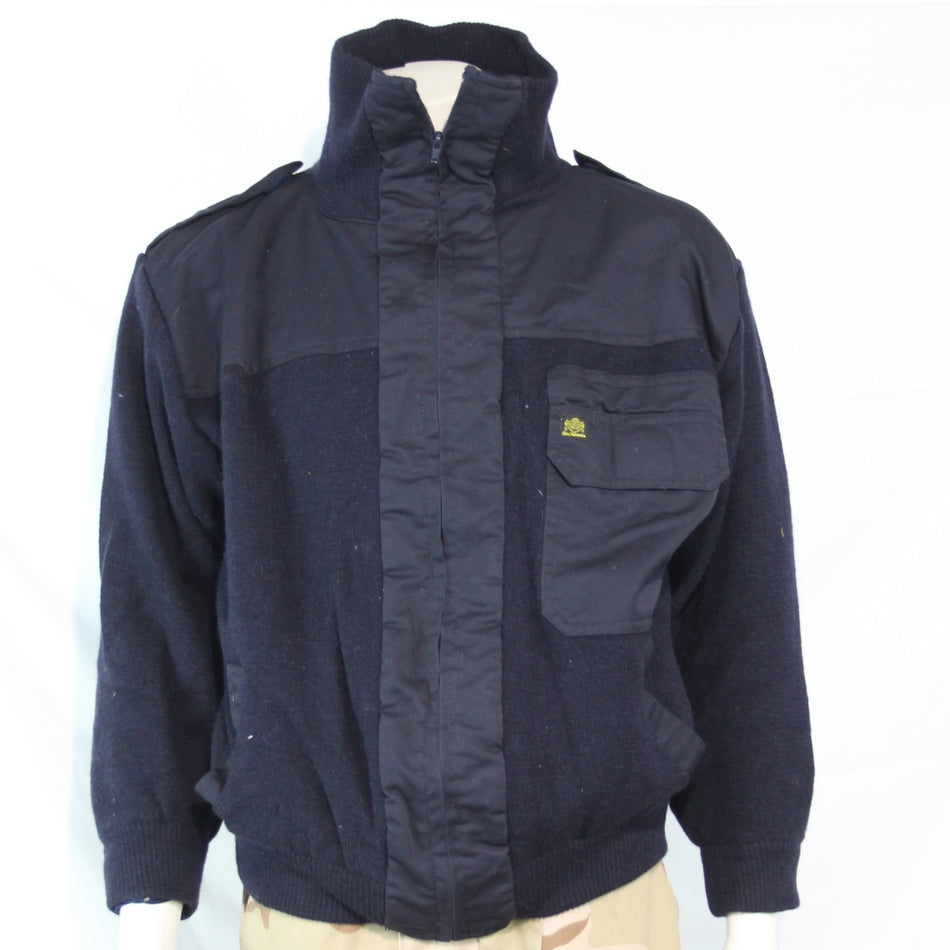 Windproof Pure New Wool Zip Up Jumper Jacket Dutch Military Surplus  46-48" 3569