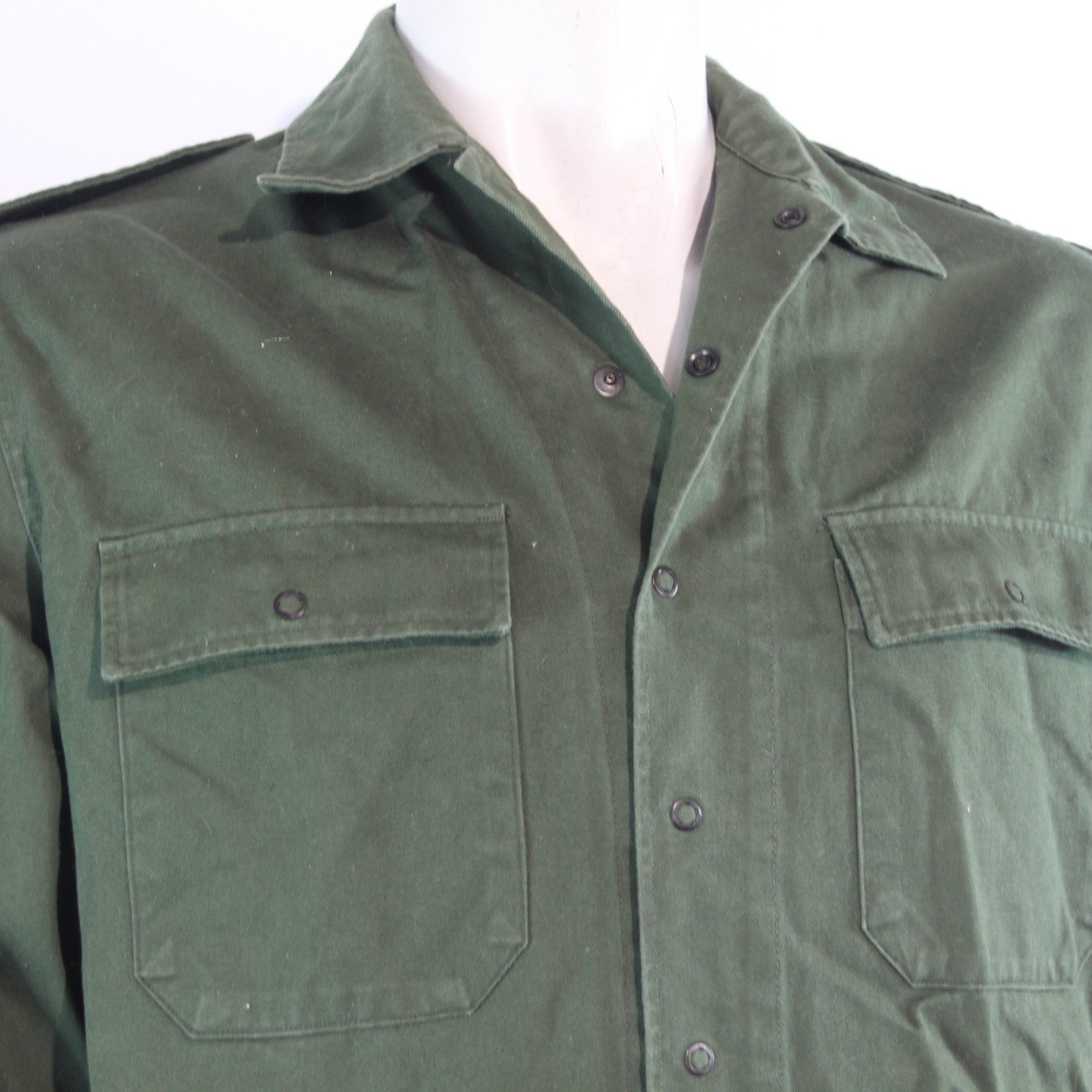Genuine Surplus Belgian Heavyweight Press Stuf Fasten Field Shirt Olive (4261)