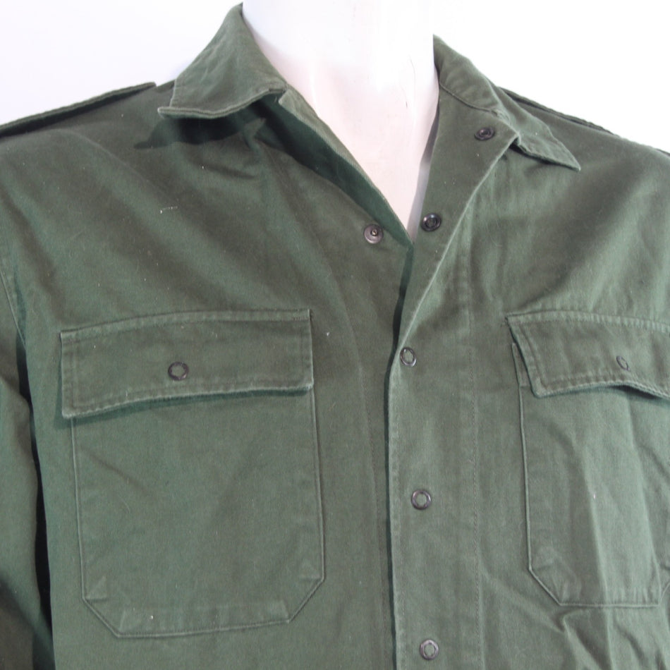 Genuine Surplus Belgian Heavyweight Press Stuf Fasten Field Shirt Olive (4261)
