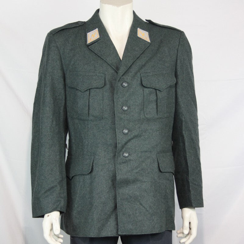 Genuine Surplus Swiss Army Vintage Wool Dress Jacket Thick Blue Grey (3314)