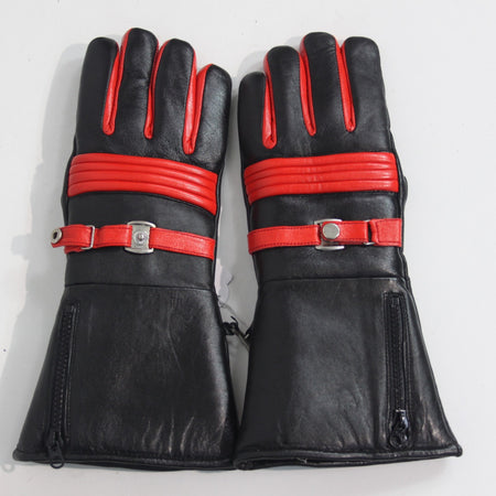 Brand New Black Leather Motorbike Gloves Size Small UK 8  (3907)