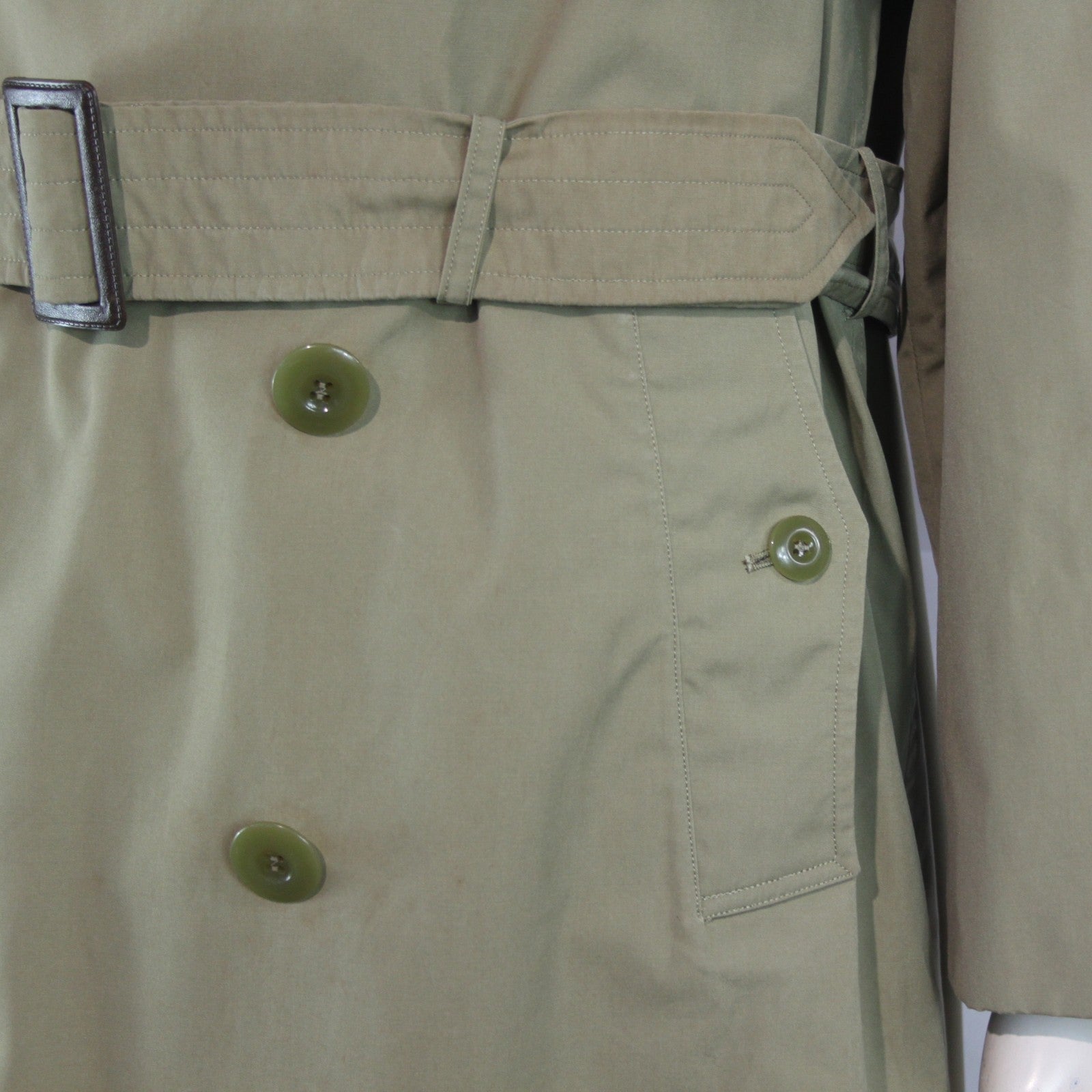1960's French Army Officers Rain Coat Trench Khaki Genuine Surplus 38-40"(4116)