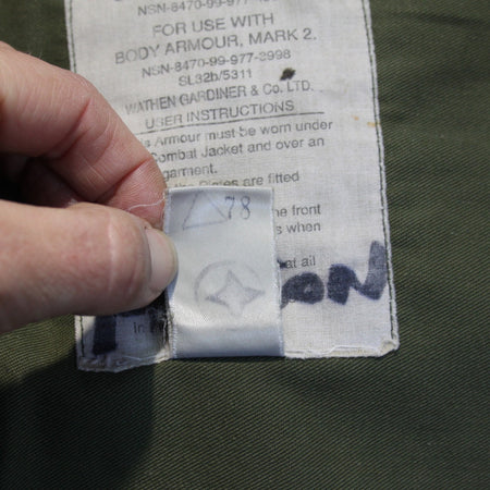 1970's Vintage British Military Body Armour Cover Genuine Surplus Olive 3961