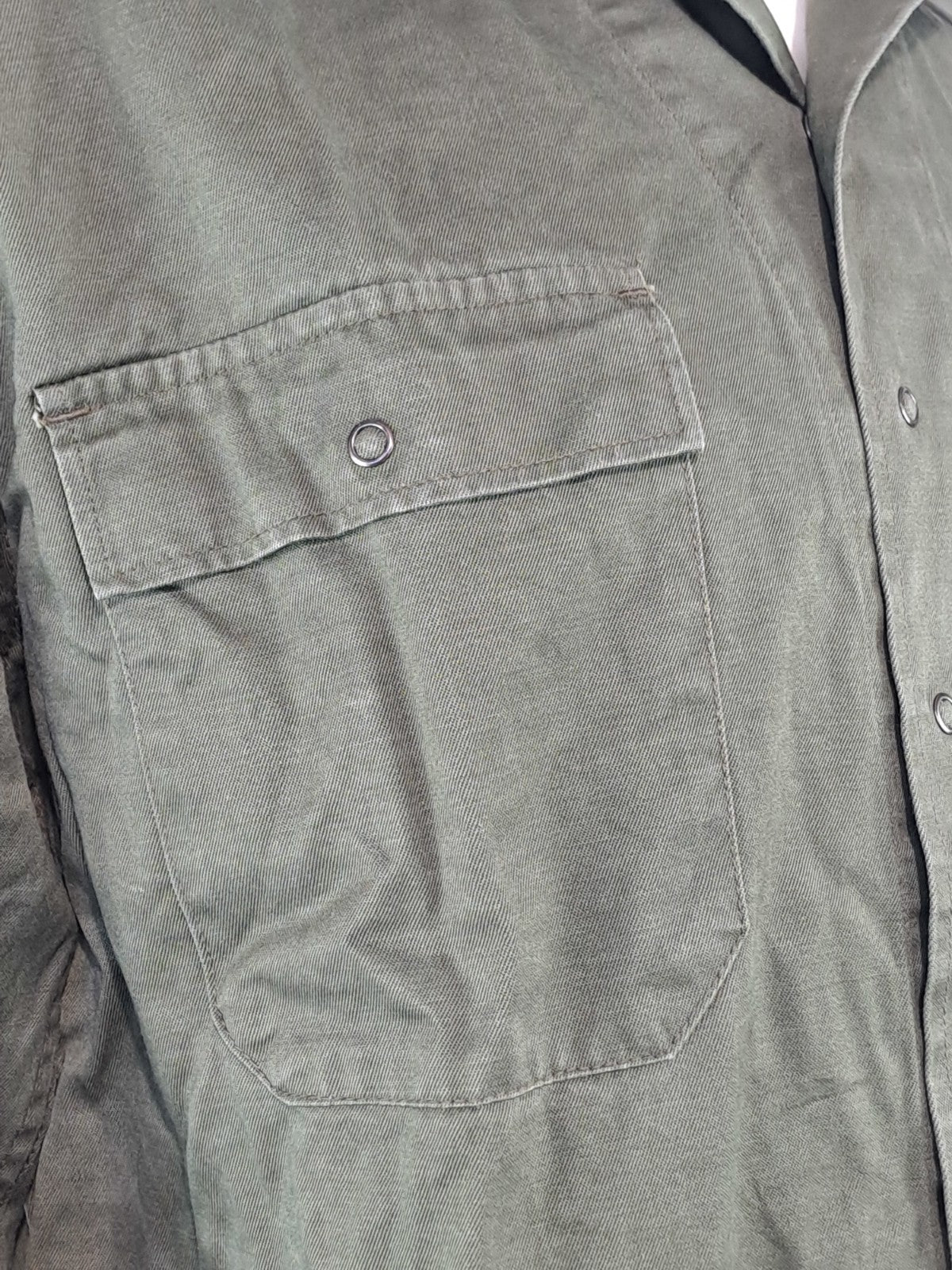 Genuine Surplus Belgian Army Press Stud Fasten Shirt Olive Green 38" (3413)