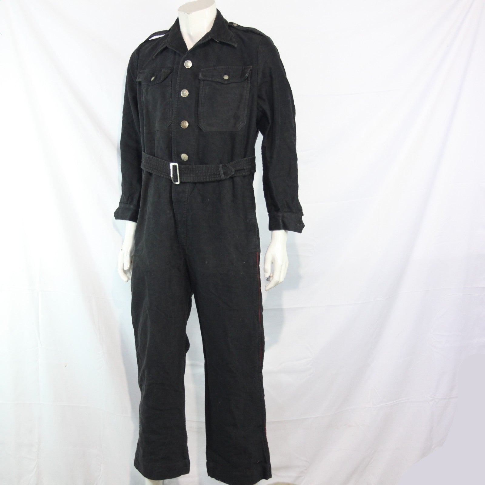 1950's Dutch Army Genuine Surplus Black Vintage Coverall Moleskin 40-42" (3499)