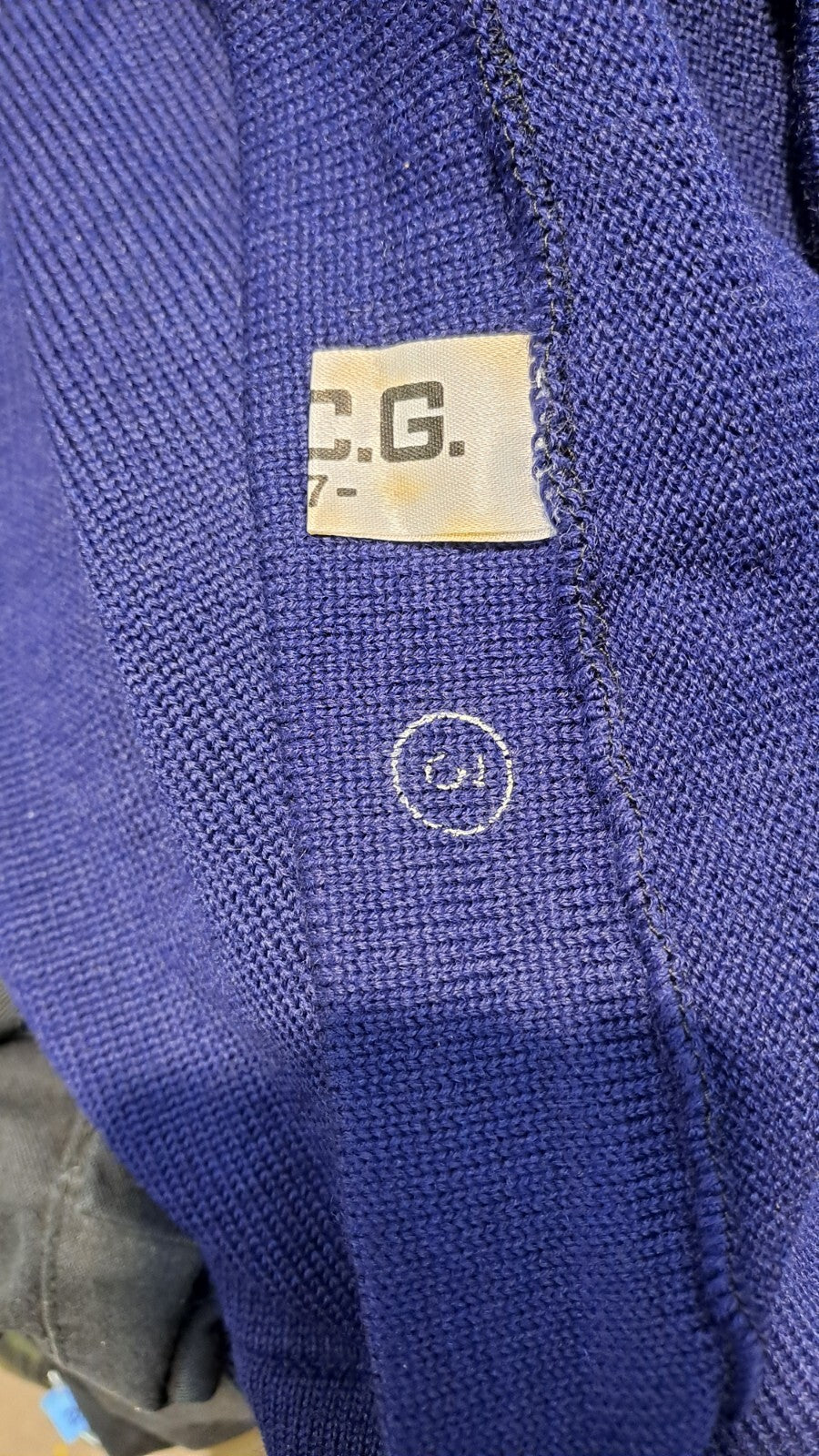 Genuine Surplus French Naval Cadet High Neck Jumper Blue Dated 1977 34" (2703)