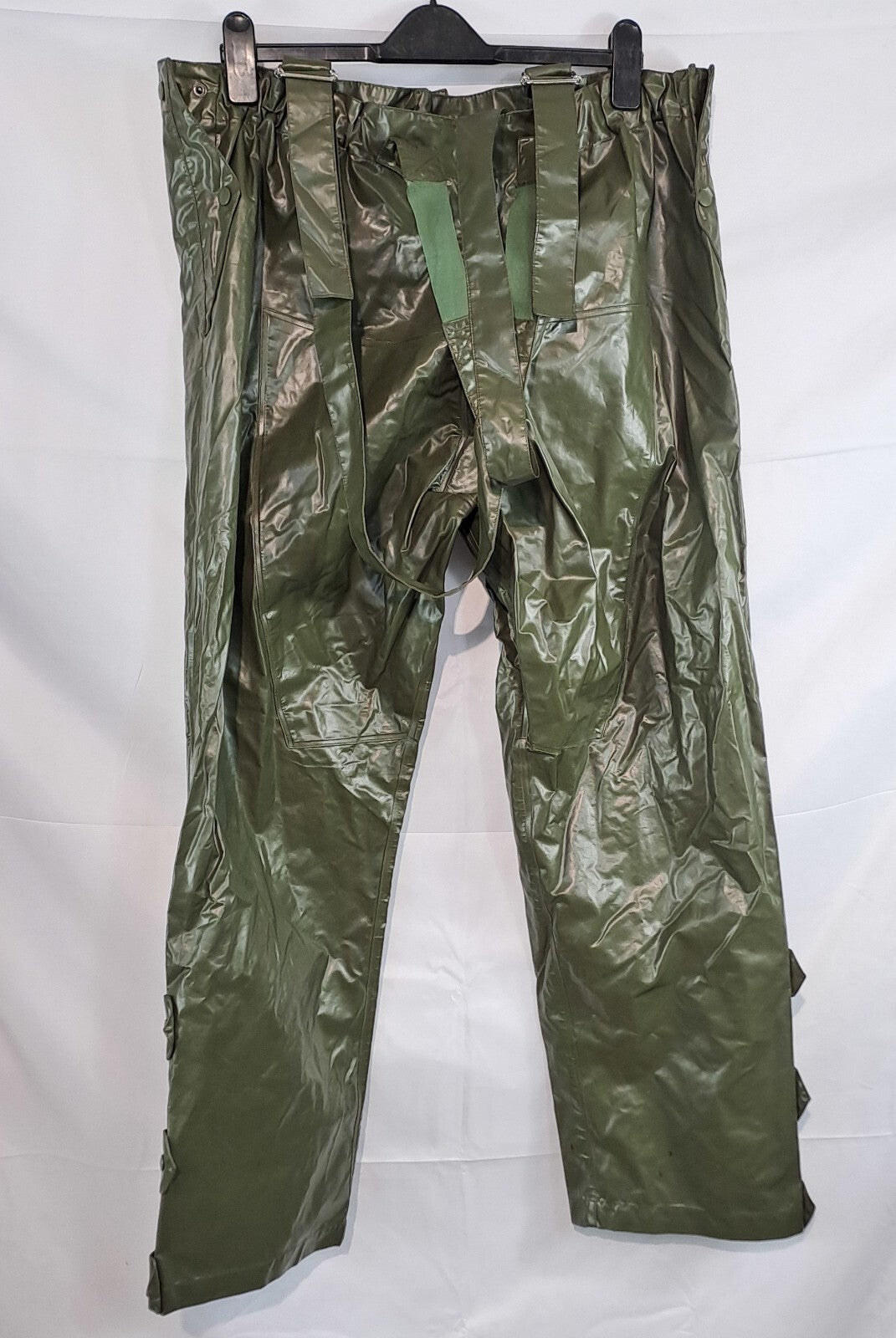 Genuine Surplus Army Rubberised Waterproof Over Trousers Braces (2767)