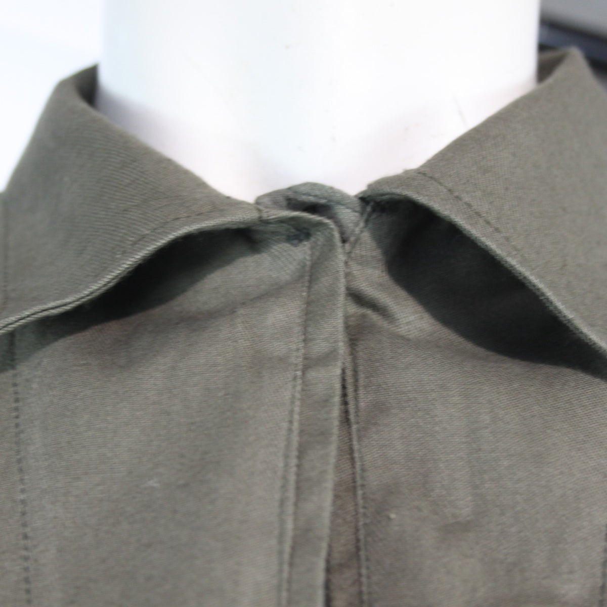 Genuine Surplus Overhead Military Shirt Olive Green Vintage  (4066)