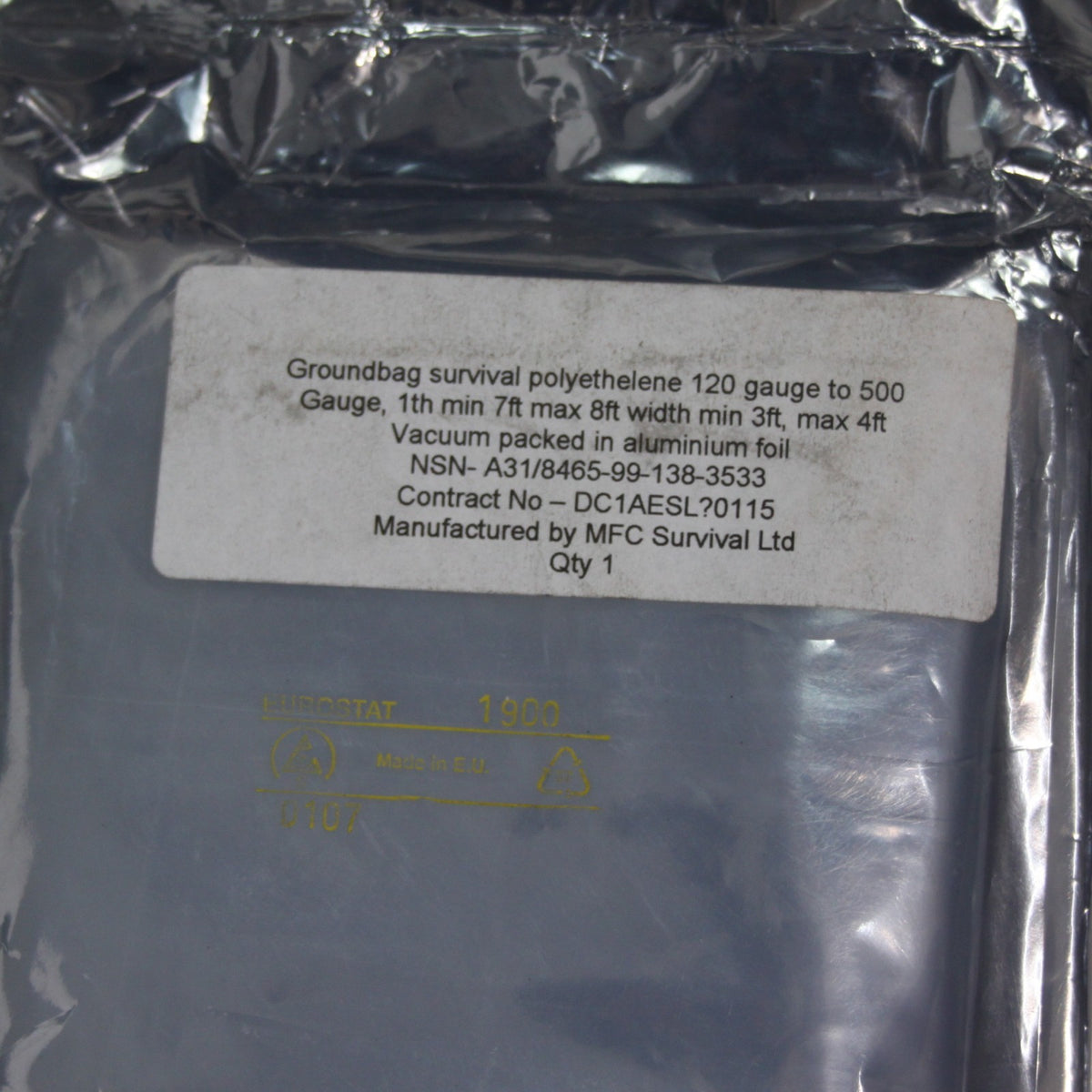 Survival Bag Sleeping Bag PVC Plastic Emergency Genuine Surplus Military (4018)