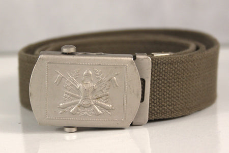 Genuine Surplus Italian Army 33mm Khaki Belt Embossed Buckle 28-38" Waist