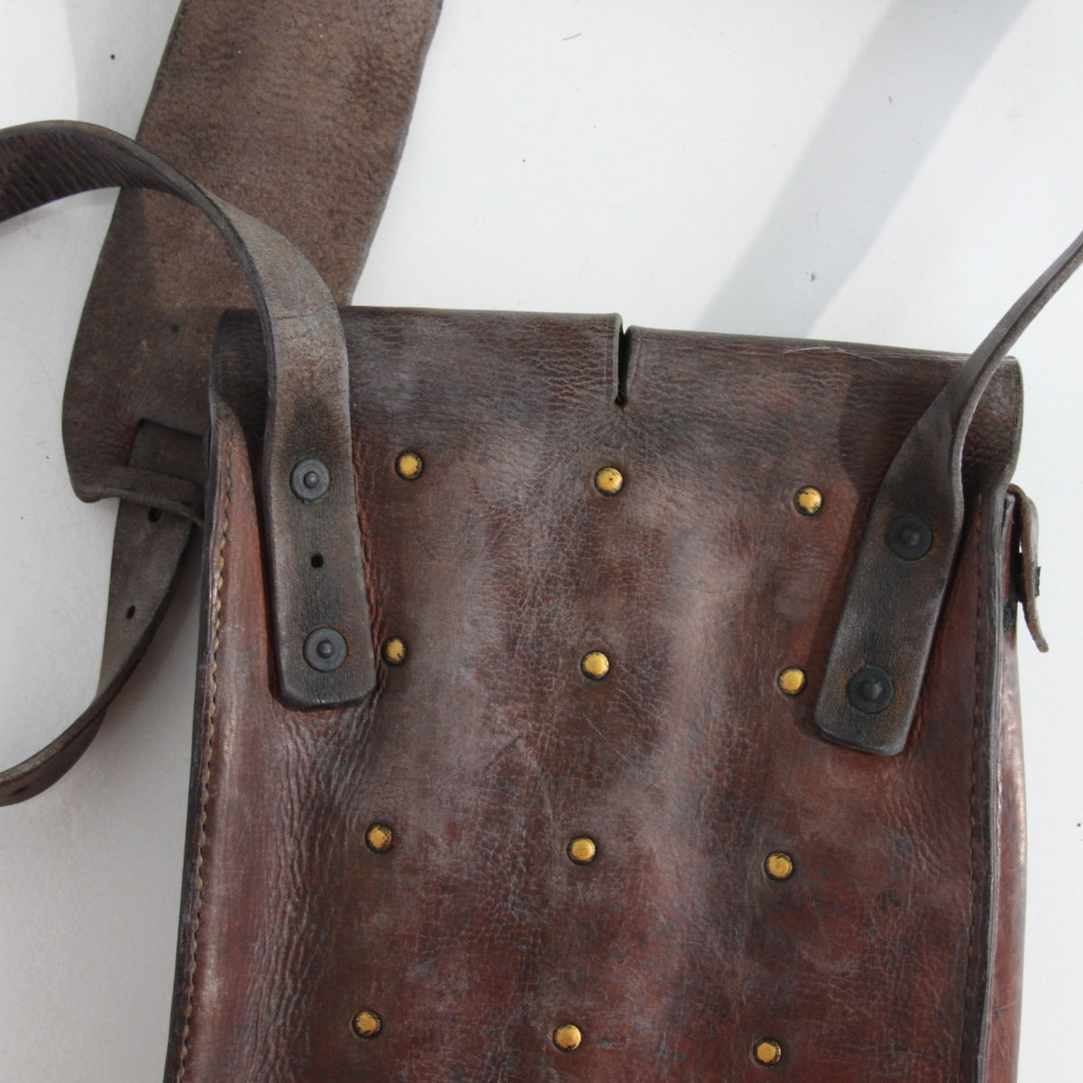 Genuine Surplus French Army IndoChina War Leather Pouch Side Bag (3478)
