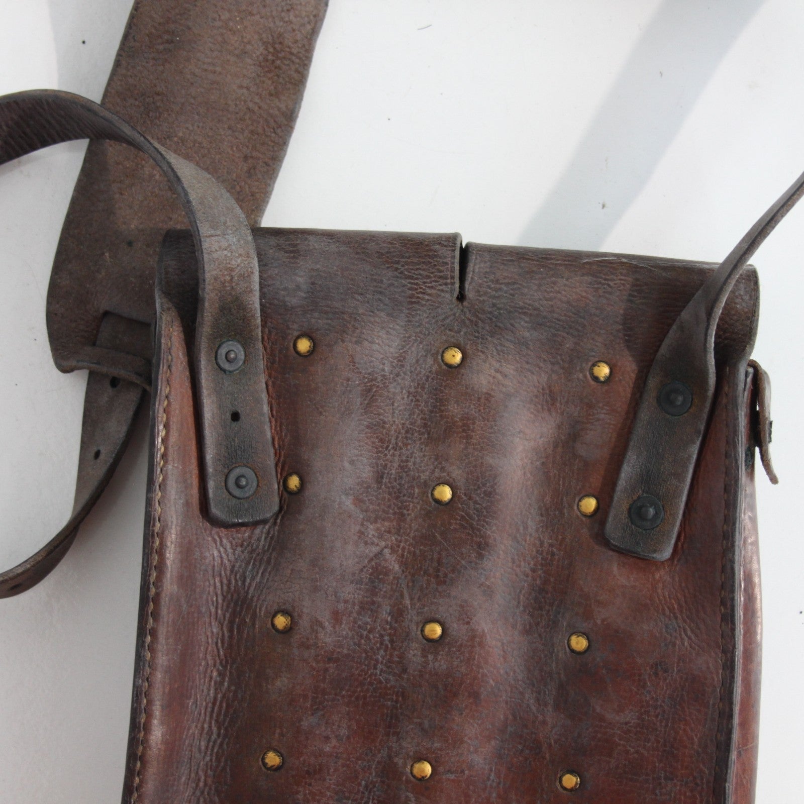 Genuine Surplus French Army IndoChina War Leather Pouch Side Bag (3478)